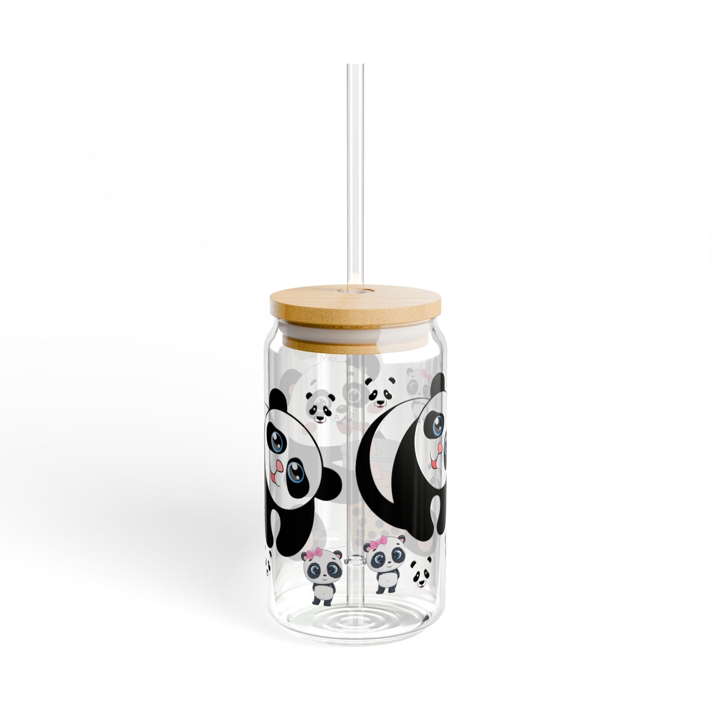 Panda Sips Adorable Panda Sipper Glass 16oz Cute | Reusable | Kid-Friendly | Perfect for Panda Lovers