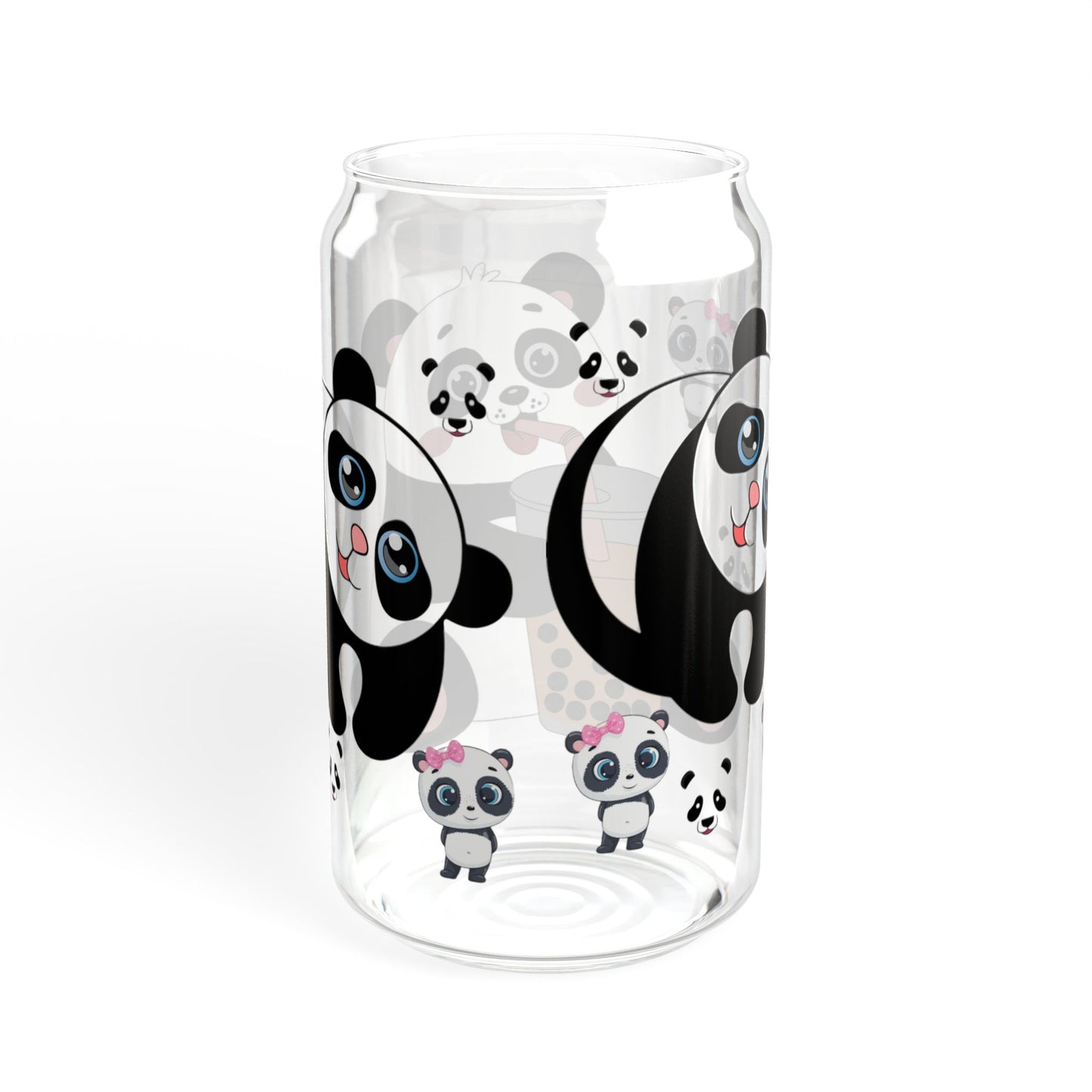 Panda Sips Adorable Panda Sipper Glass 16oz Cute | Reusable | Kid-Friendly | Perfect for Panda Lovers