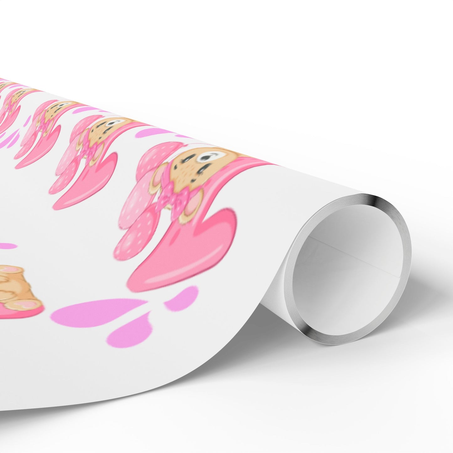 Happy First Birthday Pink Wrapping Paper Cute Gift Wrap for Girls