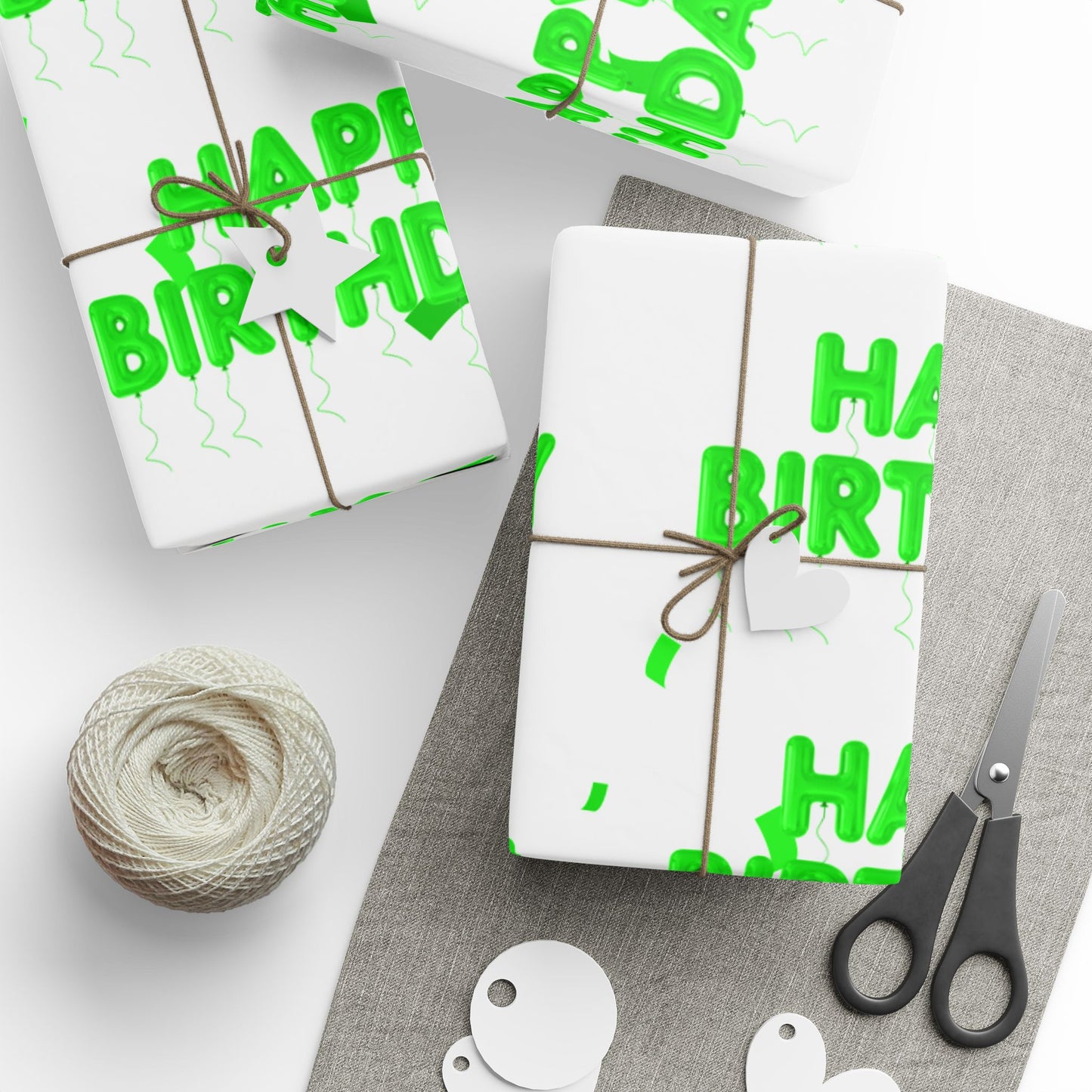 Green Birthday Wrapping Paper Festive Gift Wrap for Parties