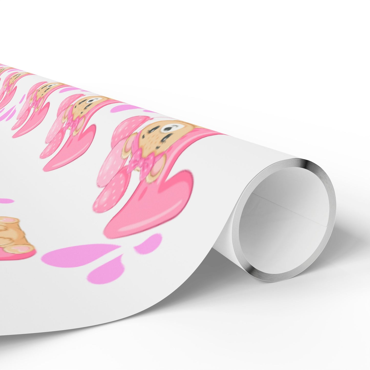 Happy First Birthday Pink Wrapping Paper Cute Gift Wrap for Girls