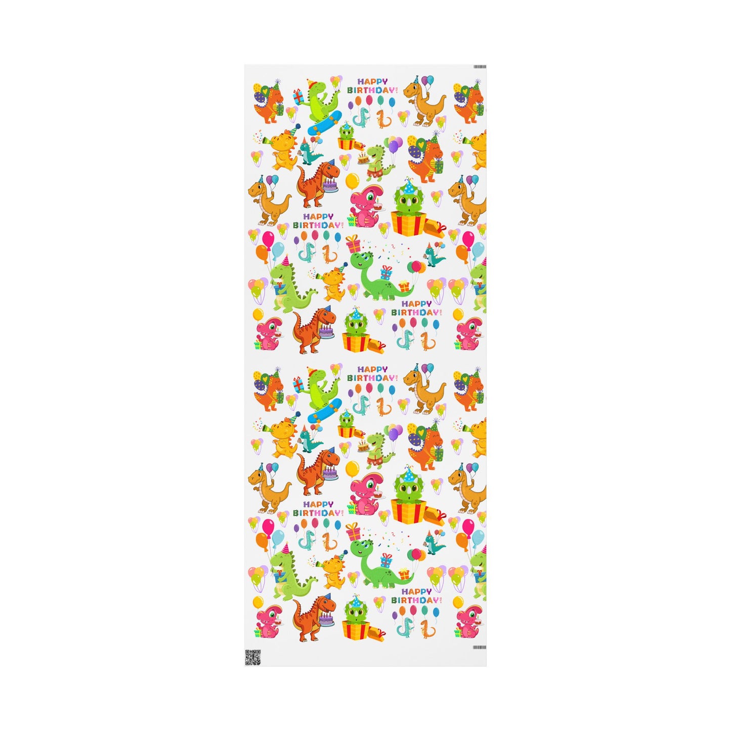Dino Happy Birthday Wrapping Paper Fun Gift Wrap for Kids