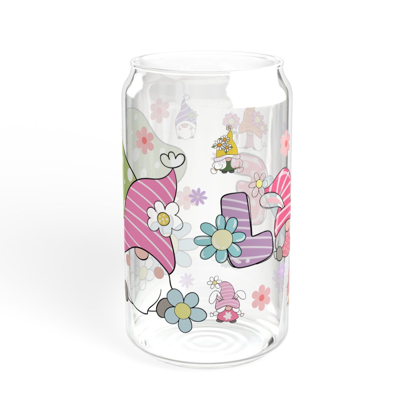 Elf Blossom 16oz Whimsical Floral Sipper Glass Floral | Eco-Friendly | Giftable | Perfect for Summer Moments