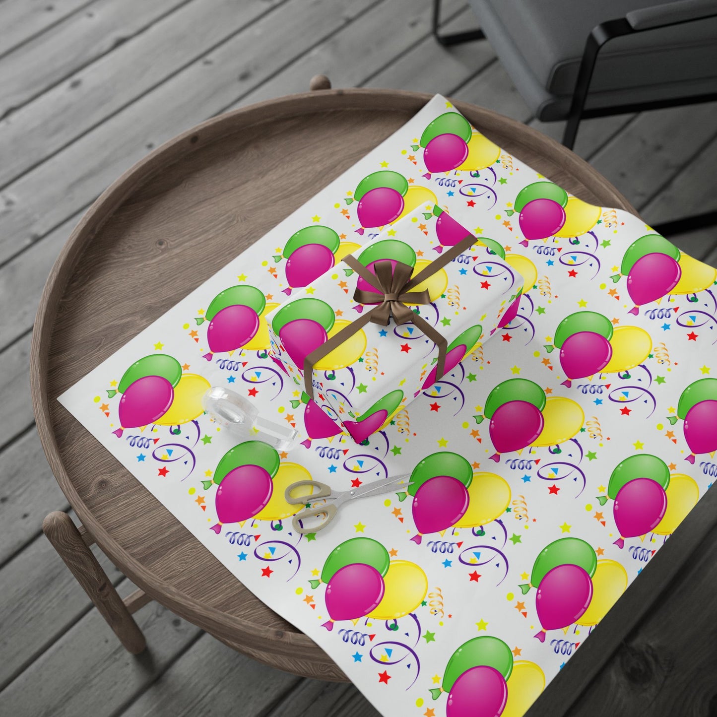 Colorful Balloons Wrapping Paper Party Gift Wrap Sheets