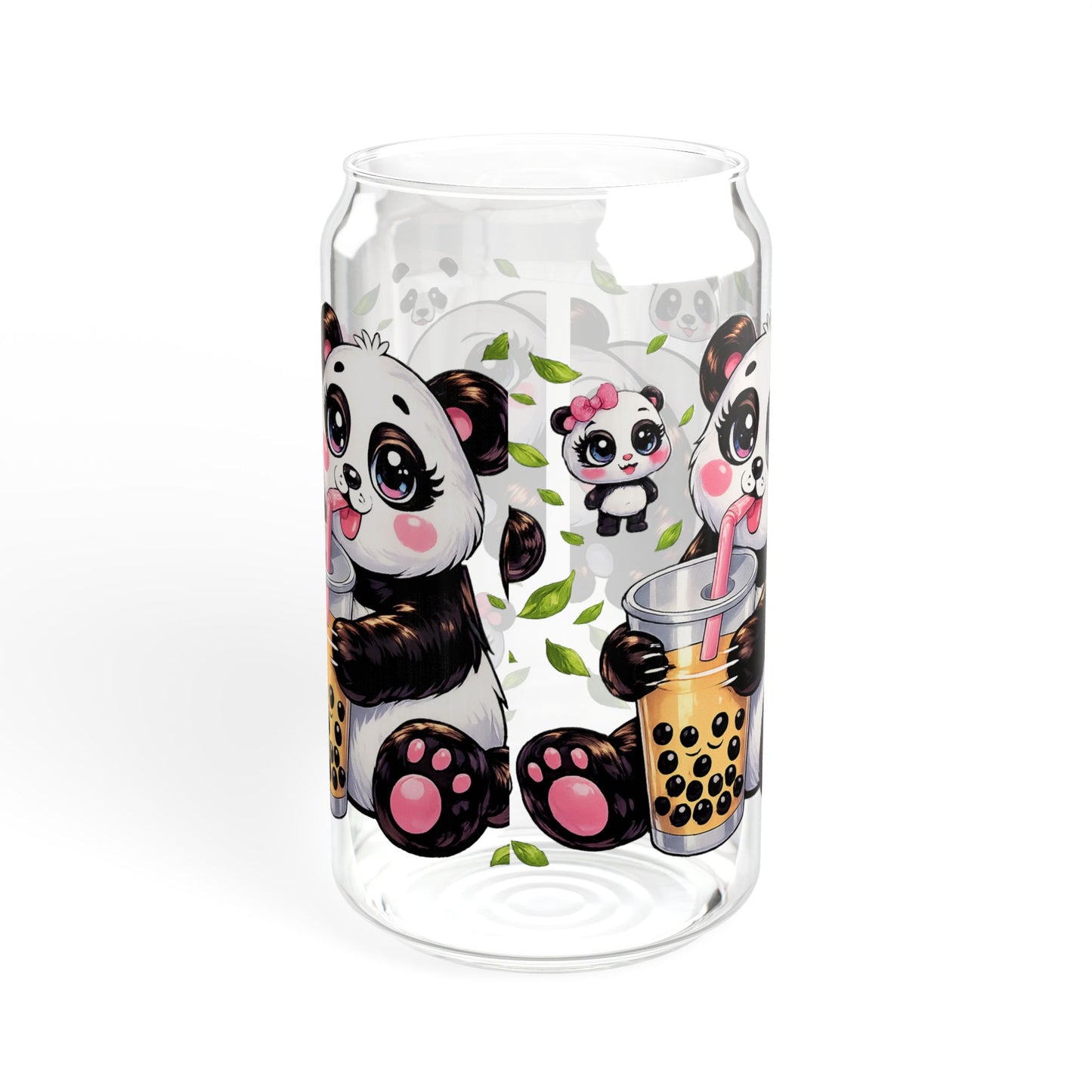 Panda Sips Adorable Panda Sipper Glass 16oz Cute | Reusable | Kid-Friendly | Perfect for Panda Lovers