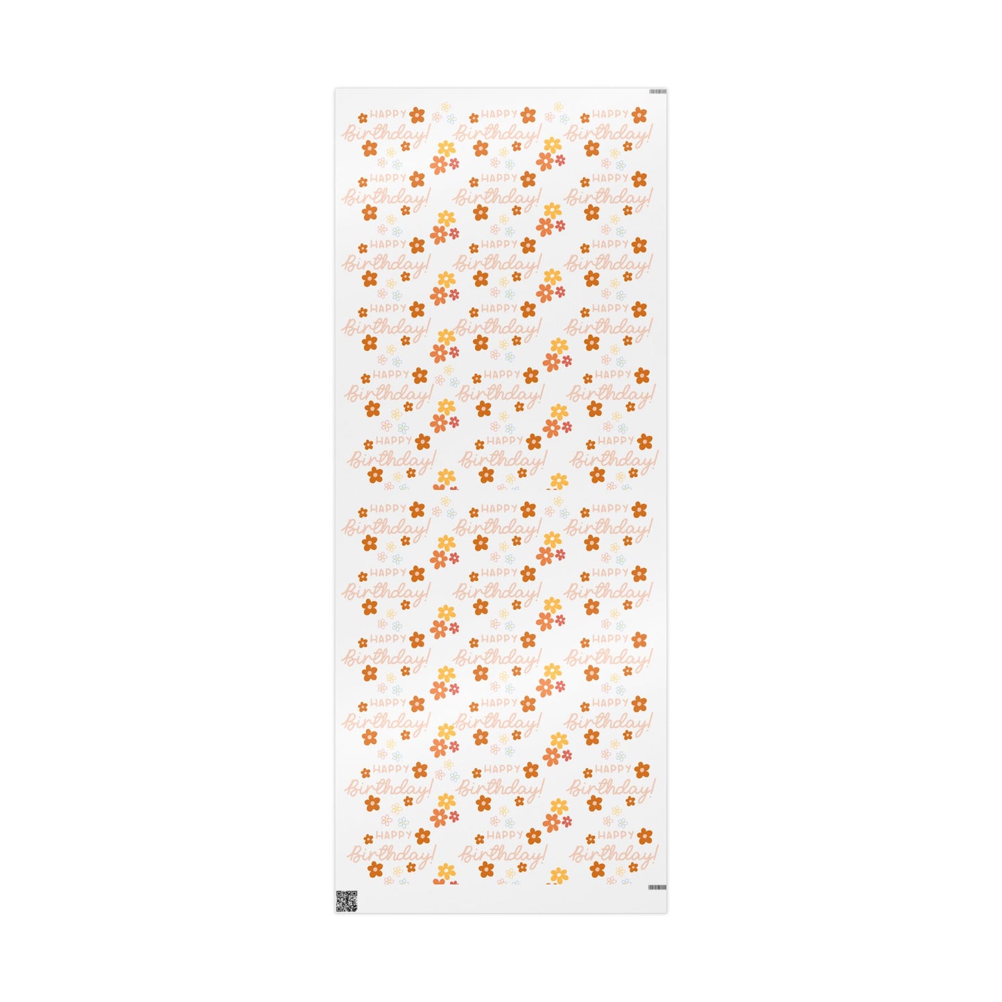 Happy Birthday Flowers Wrapping Paper Elegant Gift Wrap for Celebrations