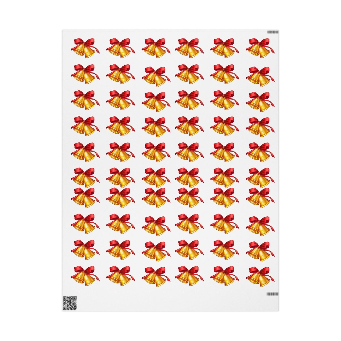 Golden Bells Wrapping Paper Festive Holiday Gift Wrap