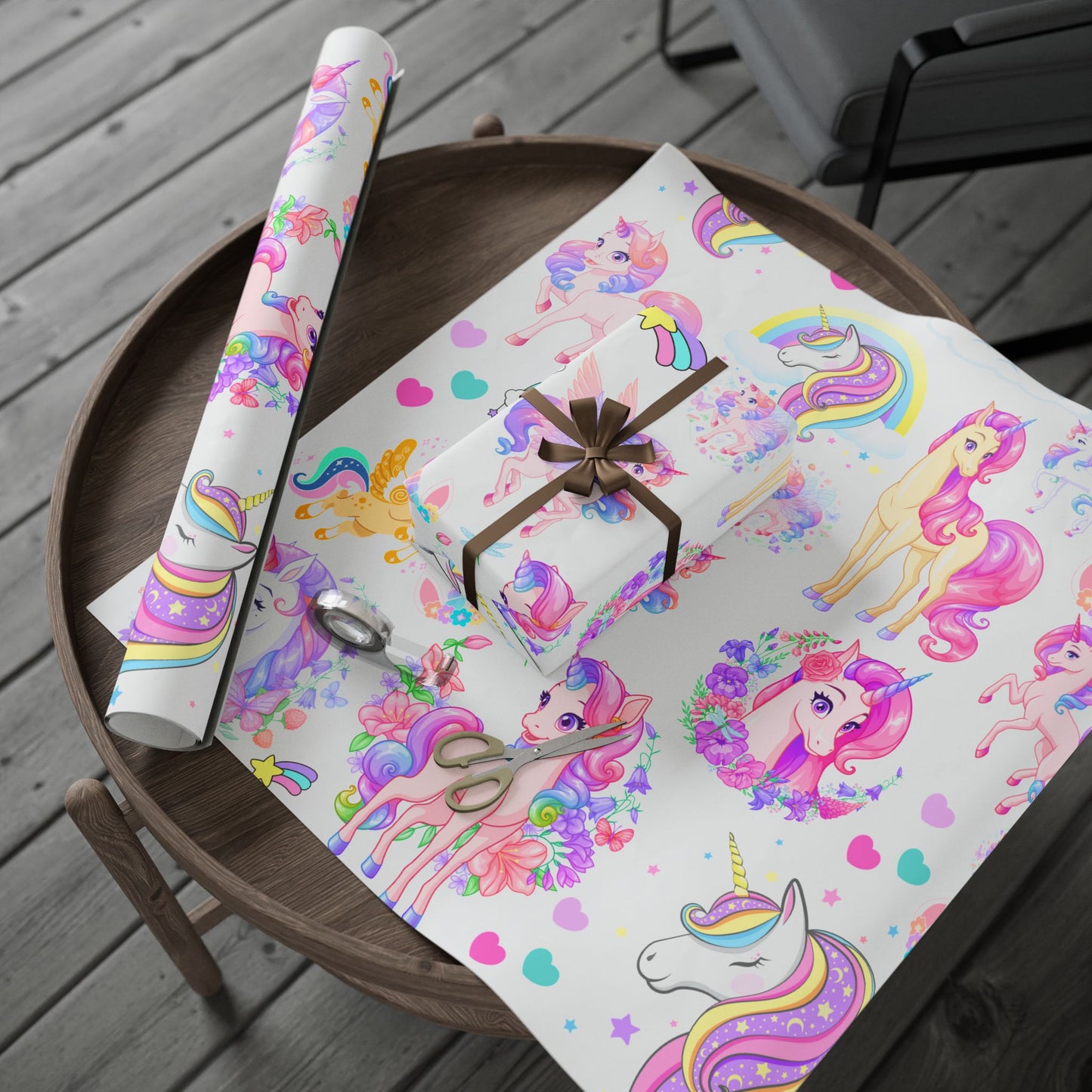 Colorful Horse Wrapping Paper Bright Gift Wrap for Celebrations