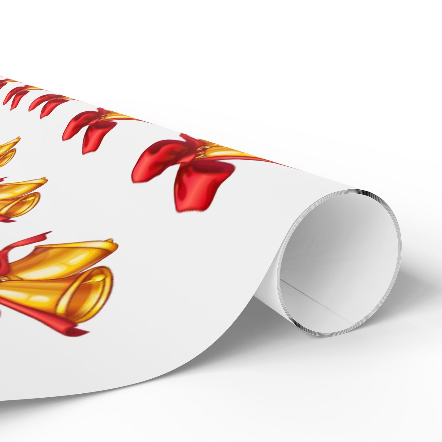 Golden Bells Wrapping Paper Festive Holiday Gift Wrap