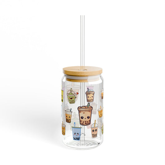 Bubble Bliss 16oz Bubble Tea Sipper Glass Stylish | Durable | Reusable | Perfect for Tea Lovers