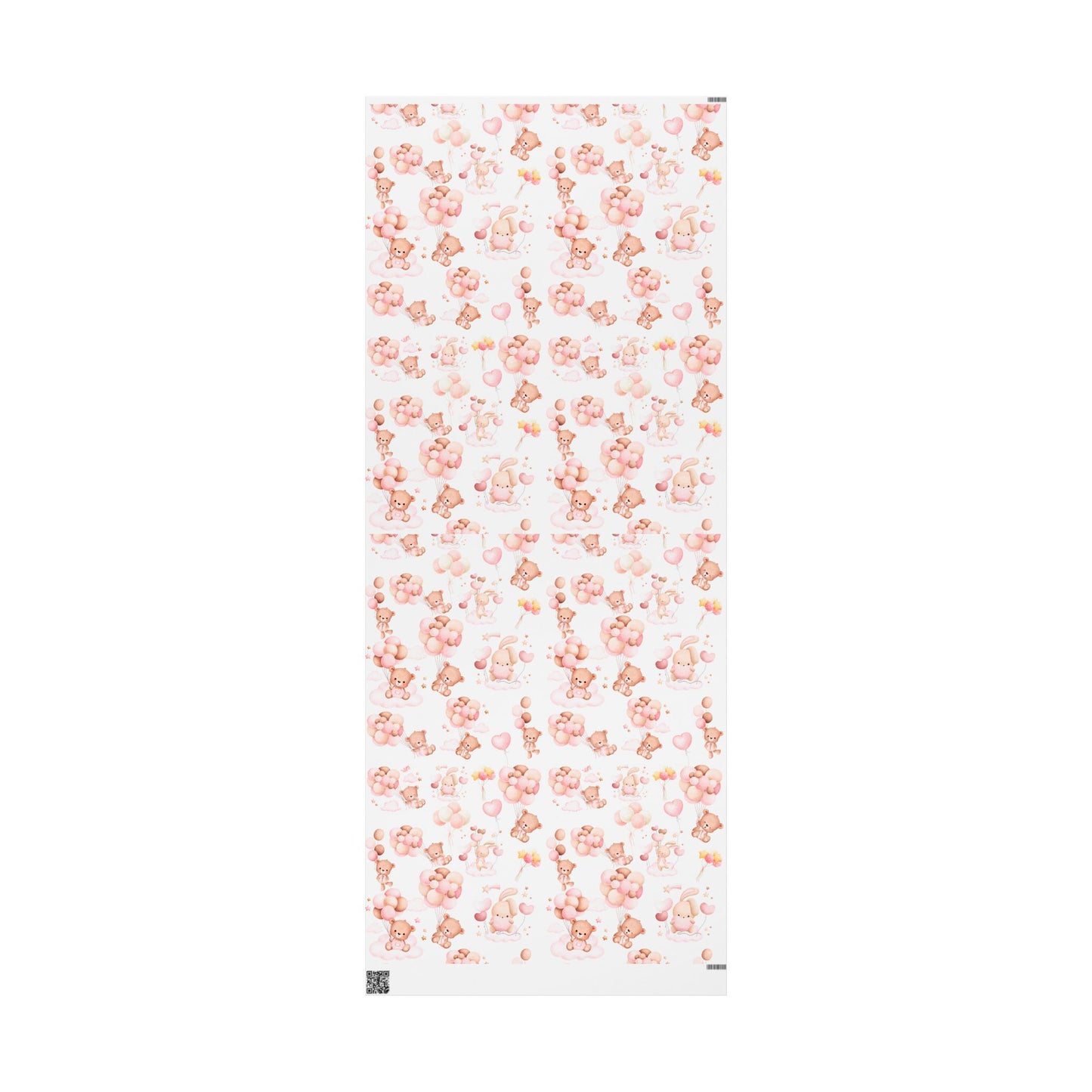 Baby Girl Bear Wrapping Paper Cute Gift Wrap for Showers and Birthdays