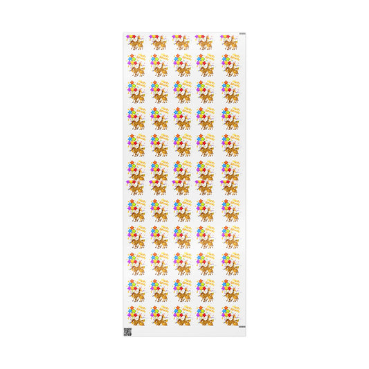 Family Giraffe Wrapping Paper Cute Gift Wrap for Birthdays and Celebrations