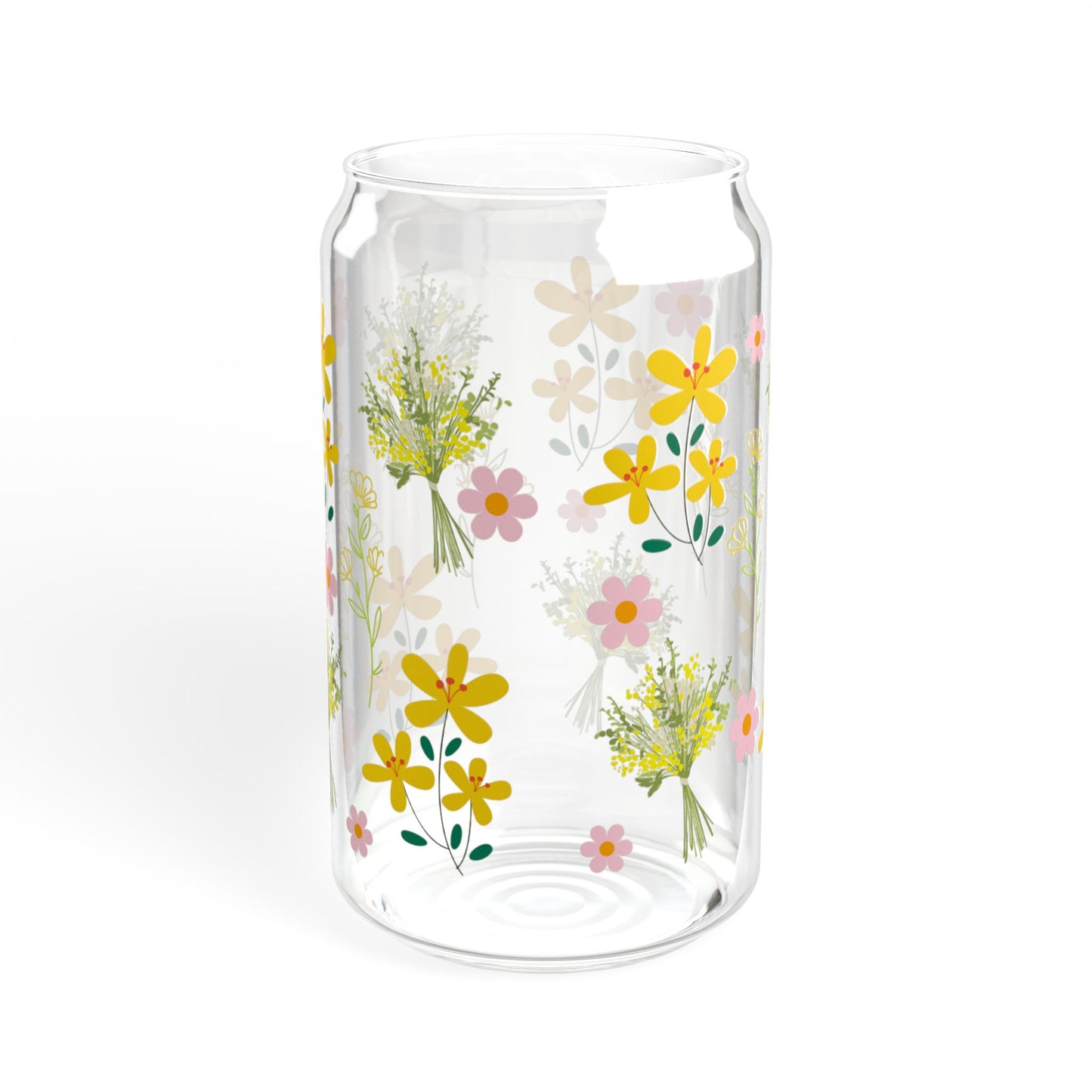 Golden Bloom 16oz Floral Sipper Glass Bright | Thoughtful | Gift-Ready | Perfect for Flower Lovers
