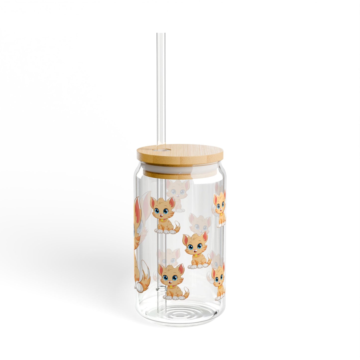 Purrfect Sip Adorable Cat Sipper Glass 16oz Cute | Reusable | Giftable | Ideal for Cat Lovers