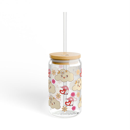 Cloud Joy 16oz Cute Cloud Sipper Glass Whimsical | Reusable | Gift-Ready | Perfect for Summer Sips