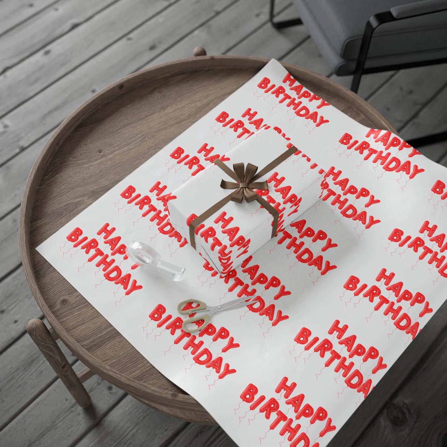 Red Birthday Wrapping Paper Festive Gift Wrap for Parties