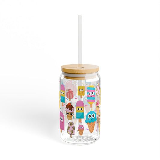 Sweet Sips 16oz Ice Cream Sipper Glass Playful | Reusable | Gift-Ready | Perfect for Summer Celebrations