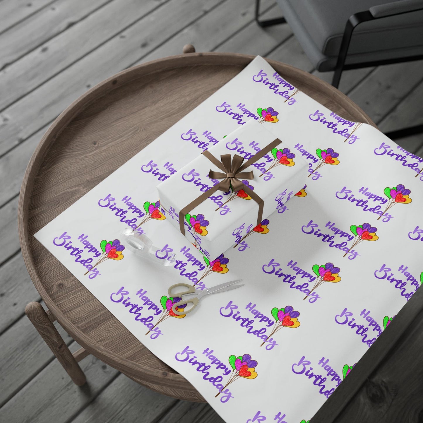 Colorful Birthday Wrapping Paper, Festive Gift Wrap, Party Supplies, Celebration Decor, Gift-Giving Essential, Joyful Occasion