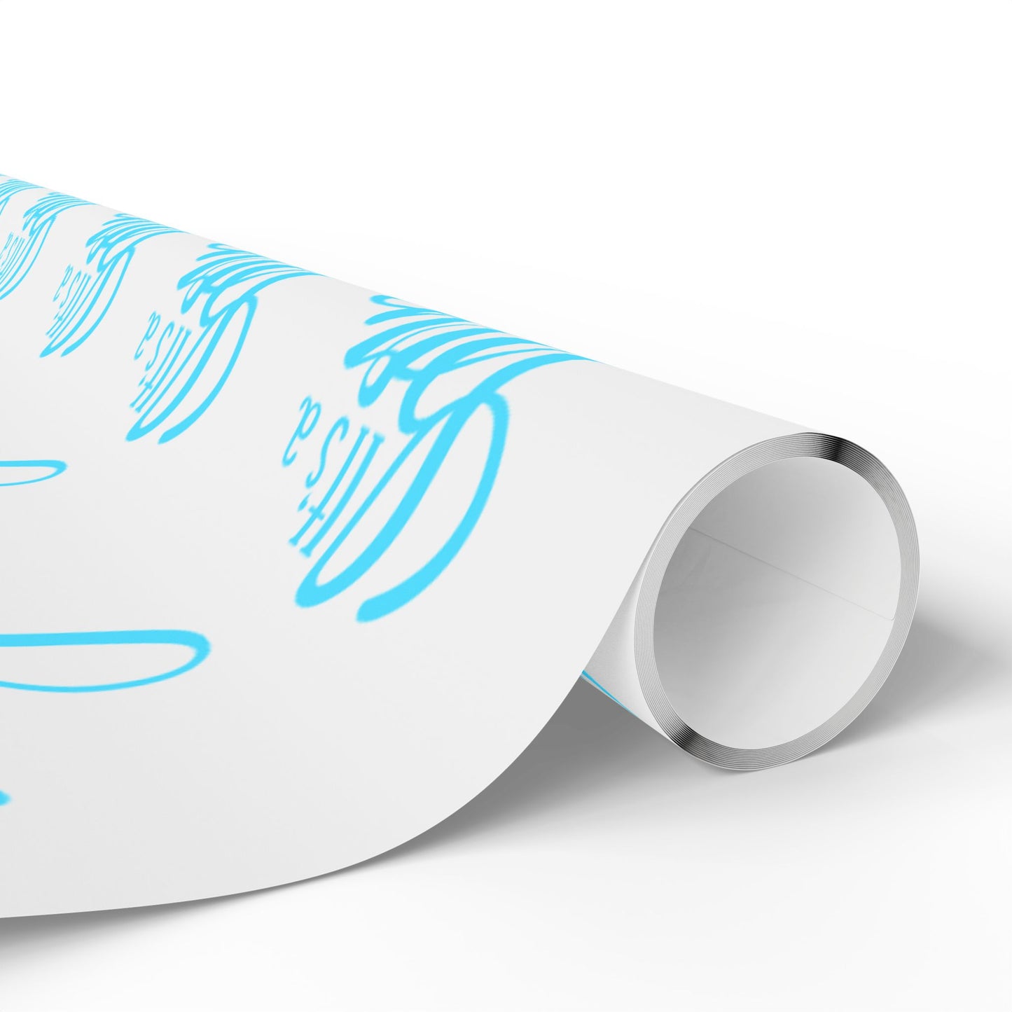 Elegant Blue Calligraphy Wrapping Paper Decorative Gift Wrap for Special Occasions