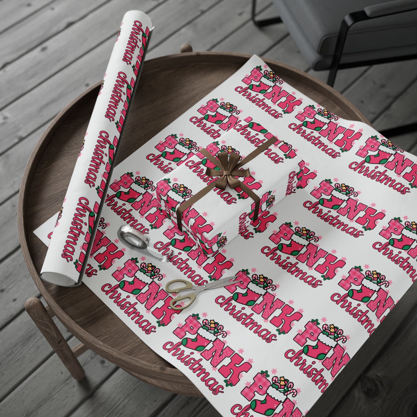 Pink Holiday Wrapping Paper – Modern Festive Gift Wrap