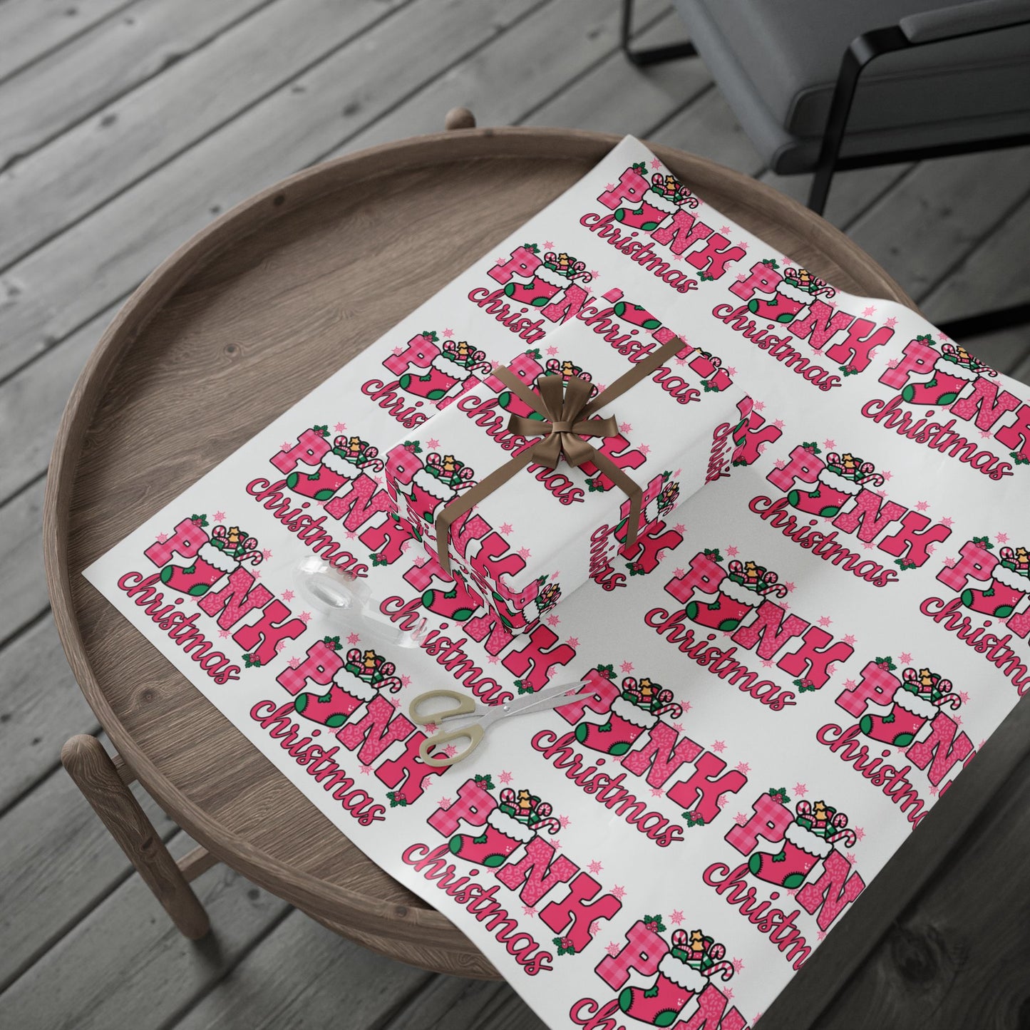 Pink Holiday Wrapping Paper – Modern Festive Gift Wrap