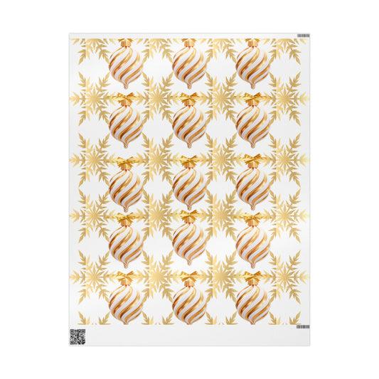 Golden Holiday Wrapping Paper Elegant Festive Gift Wrap