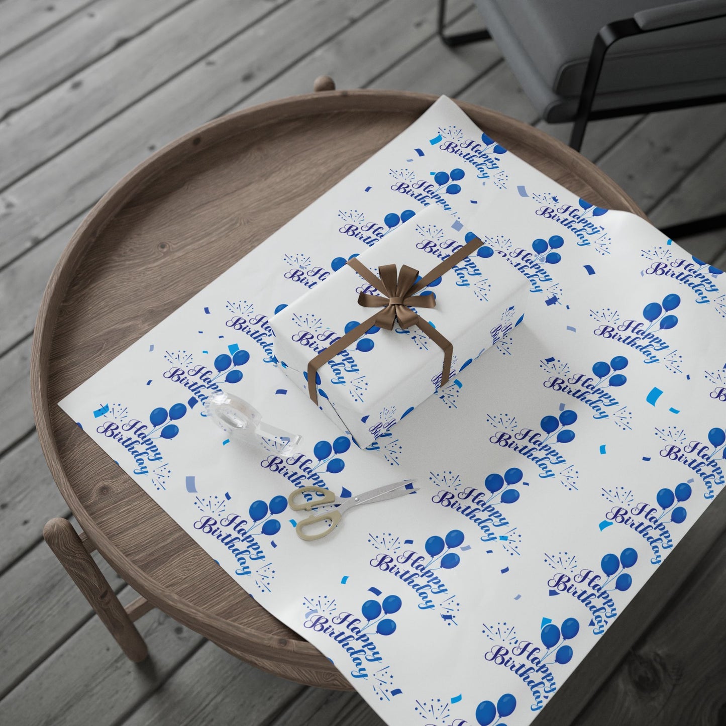 Blue Birthday Wrapping Paper Fun & Festive Gift Wrap