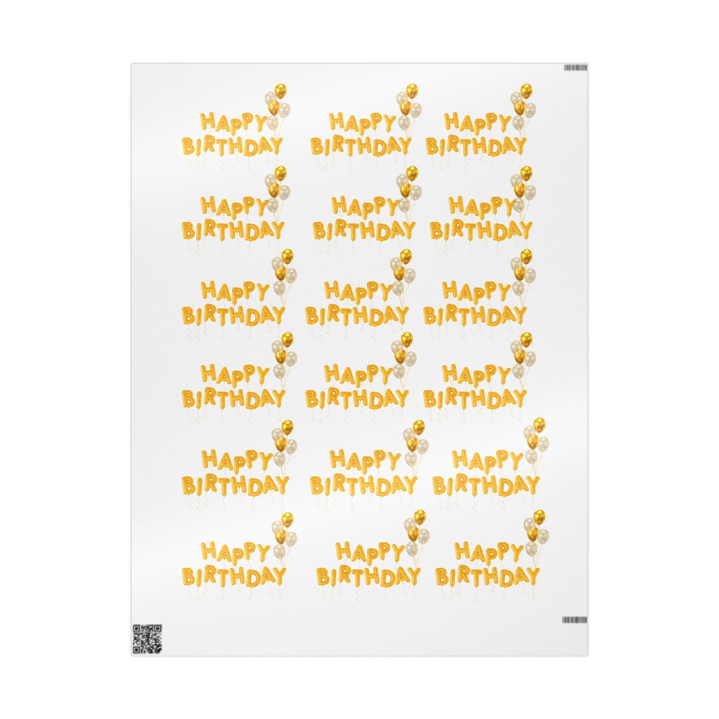 Gold Happy Birthday Wrapping Paper Elegant Gift Wrap for Celebrations