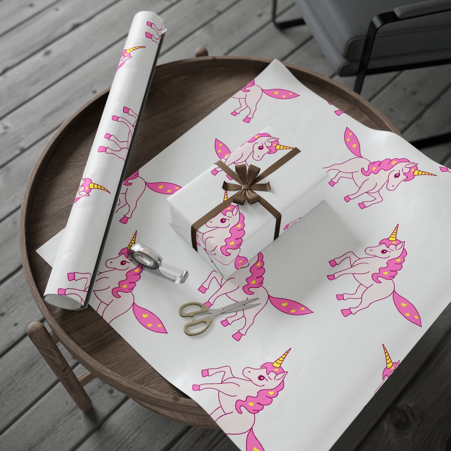 Pink Horses Wrapping Paper Stylish Gift Wrap for Birthdays and Celebrations