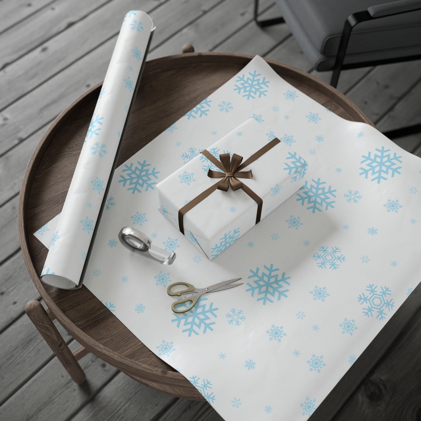 Blue Snowflake Wrapping Paper