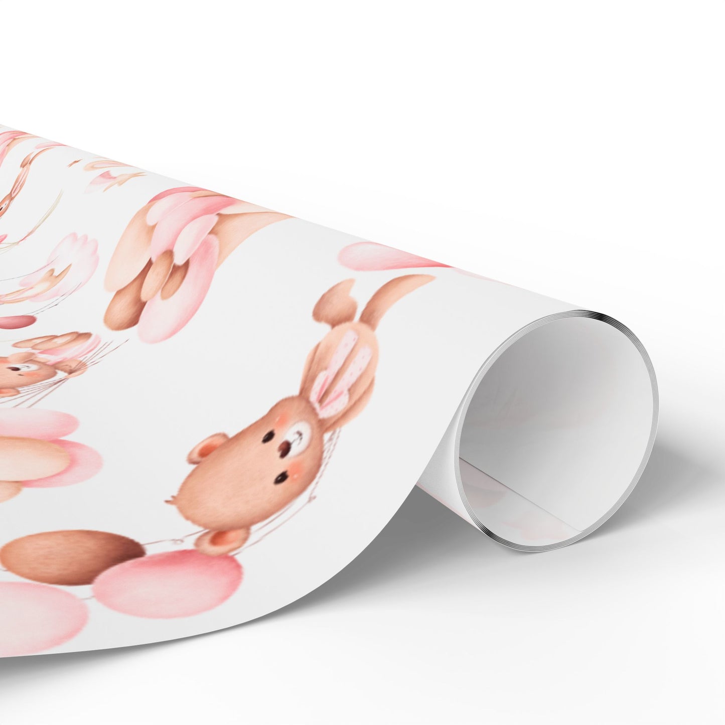 Baby Girl Bear Wrapping Paper Cute Gift Wrap for Showers and Birthdays
