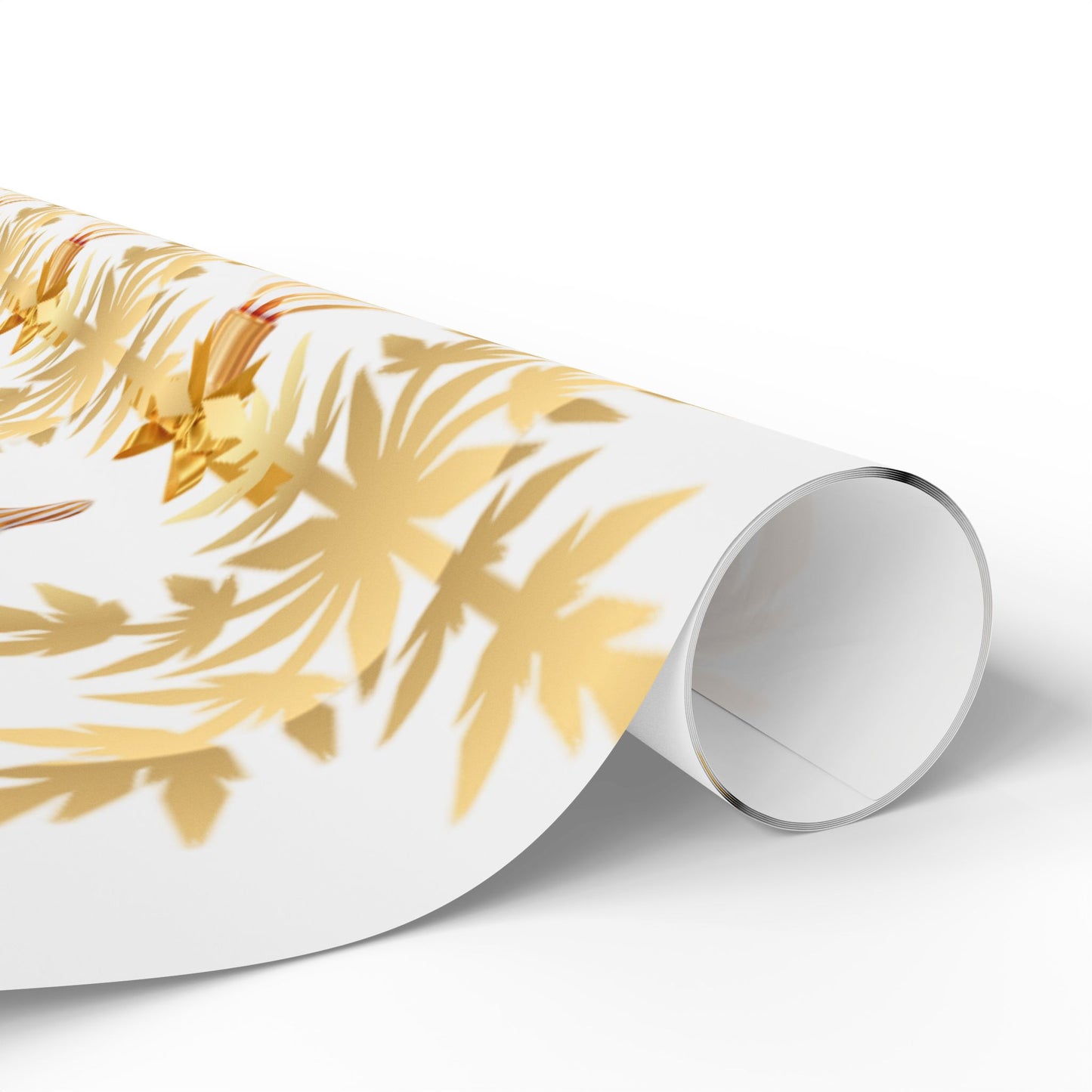 Golden Holiday Wrapping Paper Elegant Festive Gift Wrap
