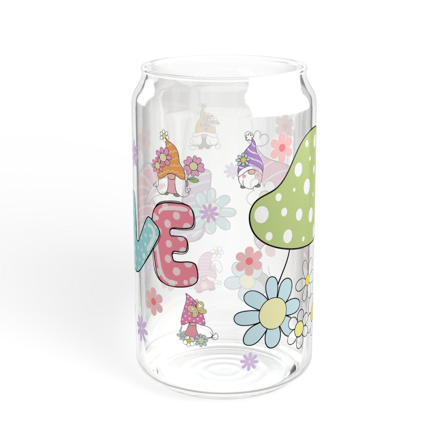 Elf Blossom 16oz Whimsical Floral Sipper Glass Floral | Eco-Friendly | Giftable | Perfect for Summer Moments