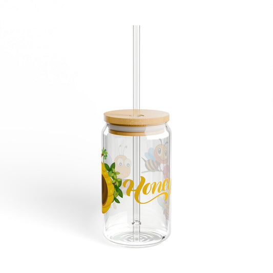 Sunny Sips 16oz Sunflower Sipper Glass Cheerful | Eco-Friendly | Nature-Inspired | Perfect for Everyday Use