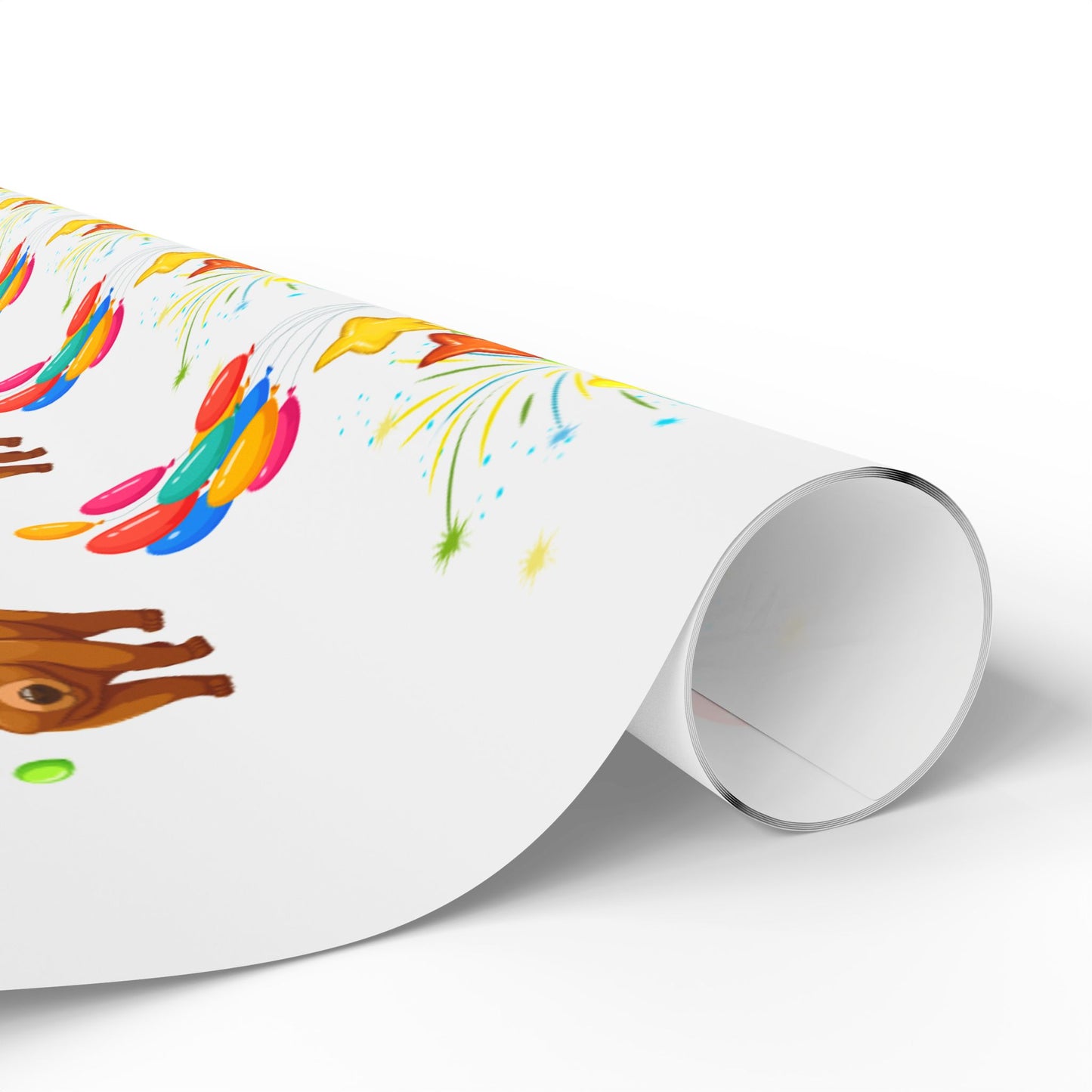 Bear Happy Birthday Wrapping Paper Cute Gift Wrap for Kids Parties