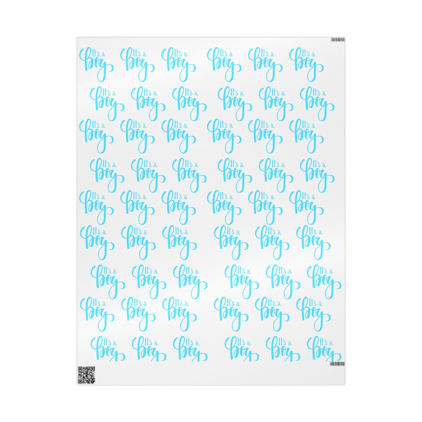 Elegant Blue Calligraphy Wrapping Paper Decorative Gift Wrap for Special Occasions