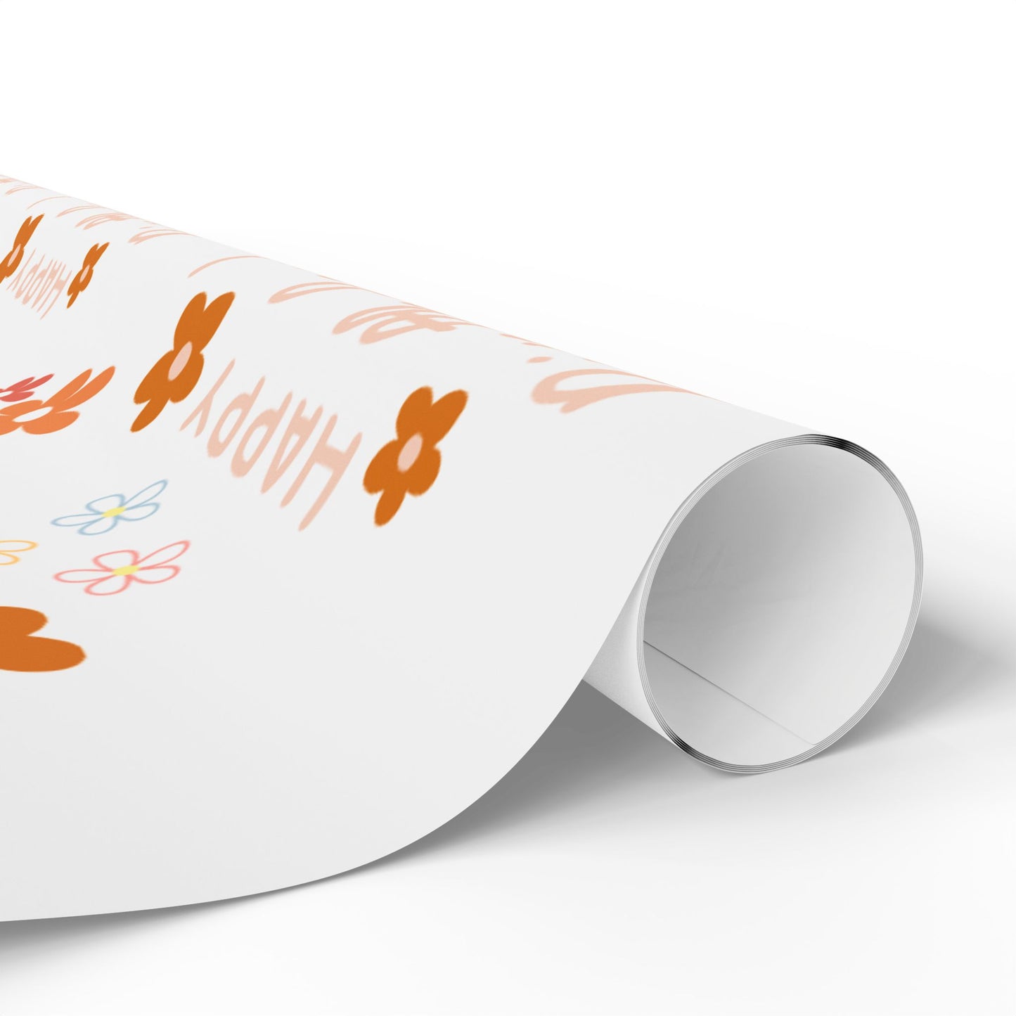 Happy Birthday Flowers Wrapping Paper Elegant Gift Wrap for Celebrations