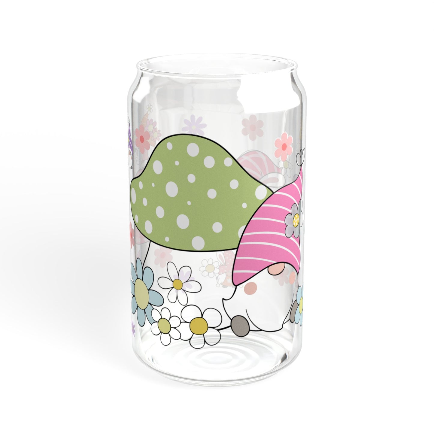 Elf Blossom 16oz Whimsical Floral Sipper Glass Floral | Eco-Friendly | Giftable | Perfect for Summer Moments