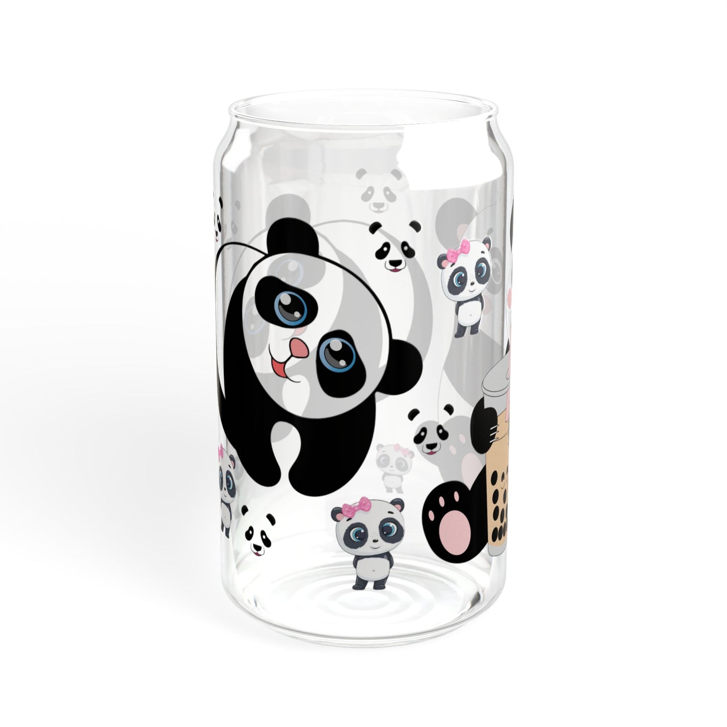 Panda Sips Adorable Panda Sipper Glass 16oz Cute | Reusable | Kid-Friendly | Perfect for Panda Lovers