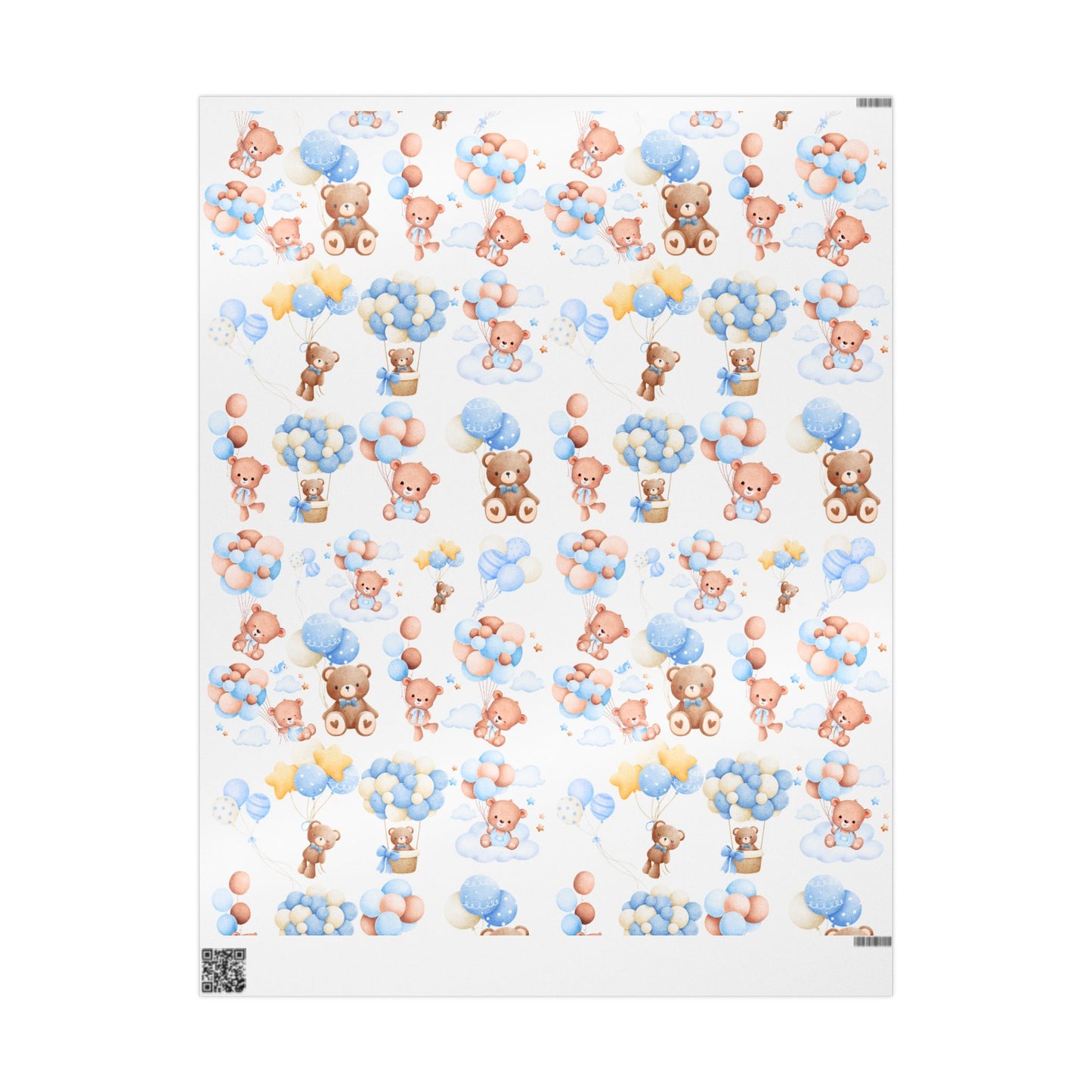 Teddy Bear Wrapping Paper Adorable Gift Wrap for Baby Showers and Birthdays