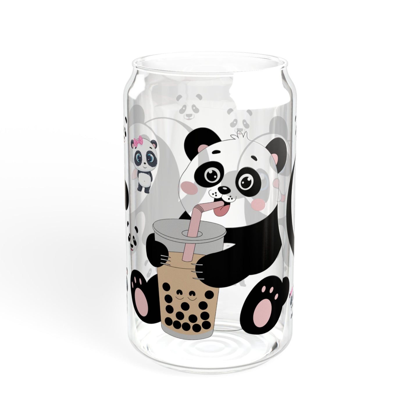 Panda Sips Adorable Panda Sipper Glass 16oz Cute | Reusable | Kid-Friendly | Perfect for Panda Lovers