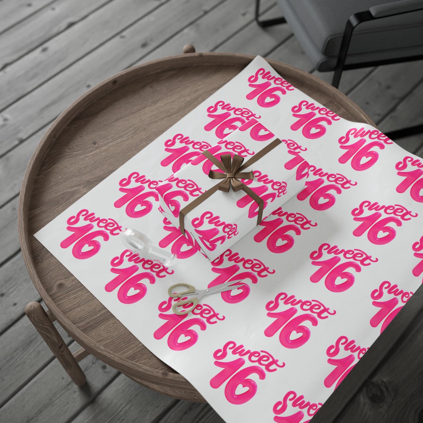 Sweet Sixteen Wrapping Paper Elegant Birthday Gift Wrap