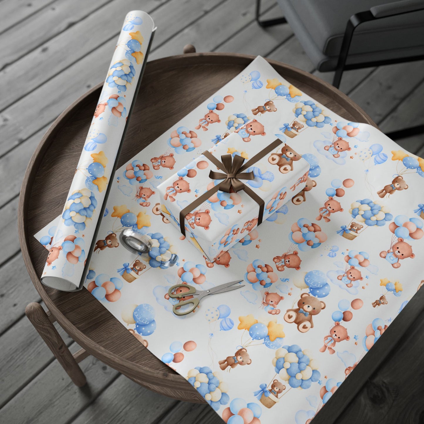 Teddy Bear Wrapping Paper Adorable Gift Wrap for Baby Showers and Birthdays