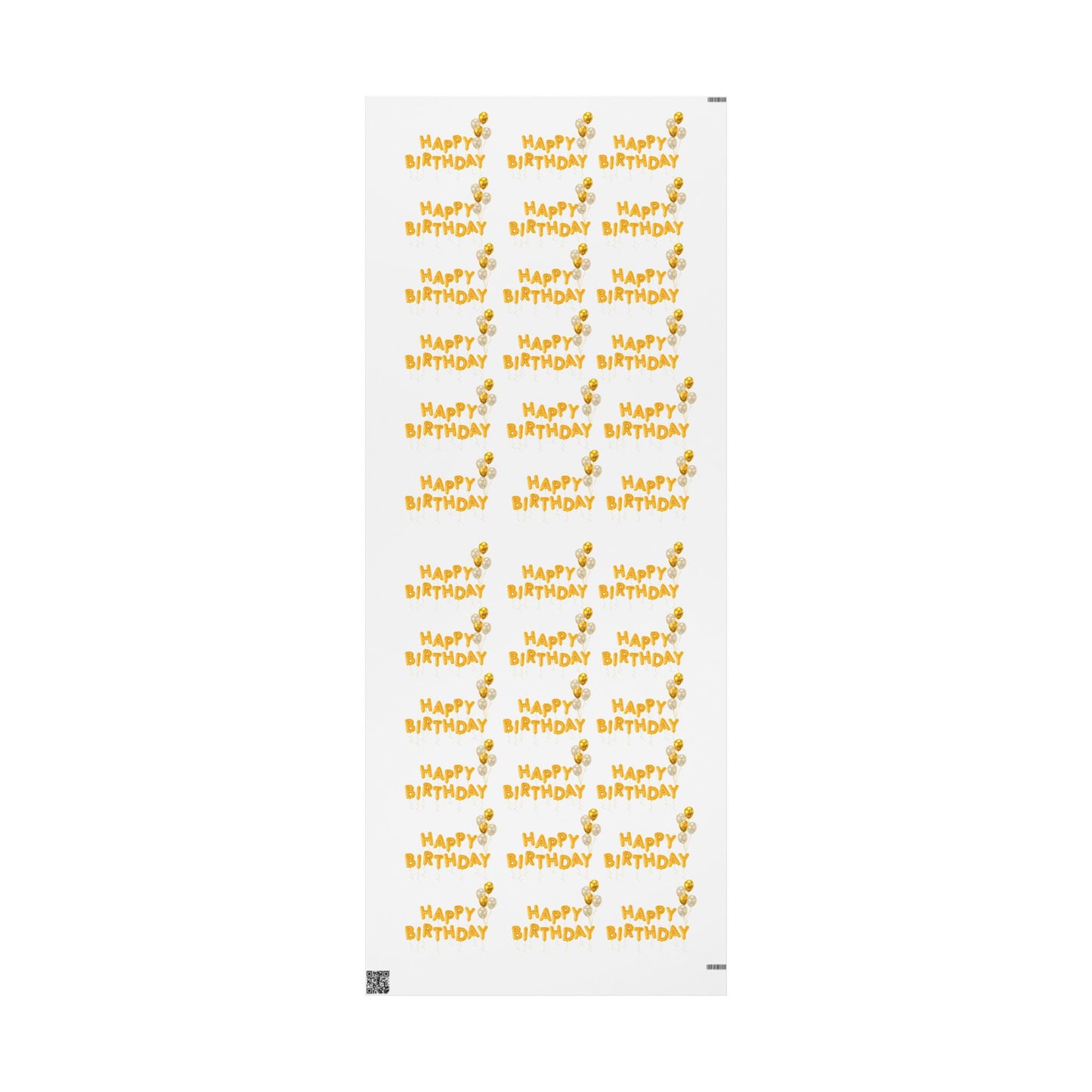 Gold Happy Birthday Wrapping Paper Elegant Gift Wrap for Celebrations